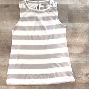 Banana Republic sleeveless tank. Gray / white stripe. XS